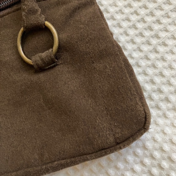 Brown faux suede handbag - Picture 6 of 6